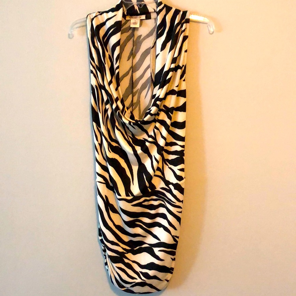 Arden B Dress Holiday Party  Zebra Brown Tan SZ M